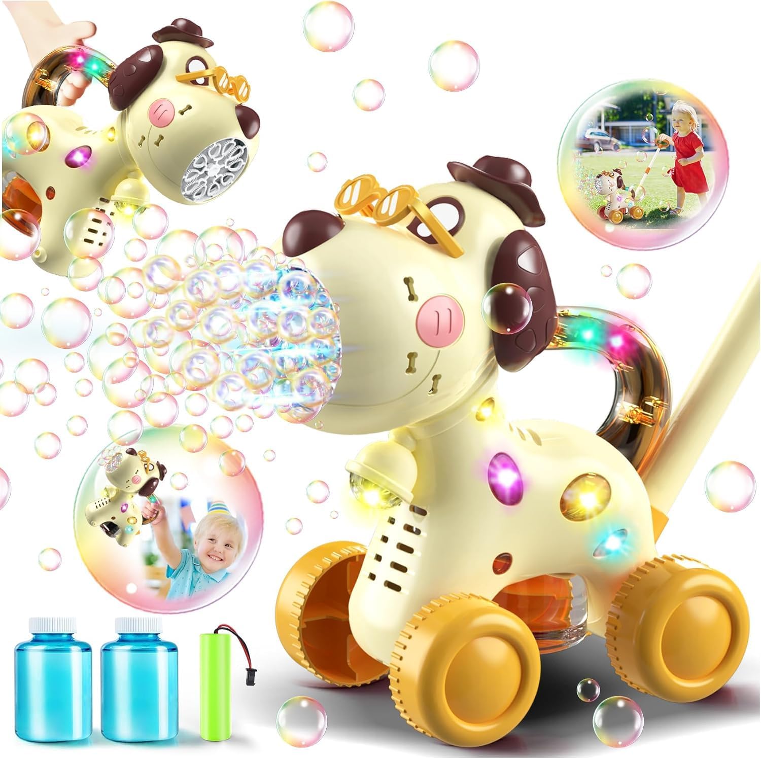 Kids Outdoor Easter Toys - Bubble Machine for Toddlers 1-3: Portable
