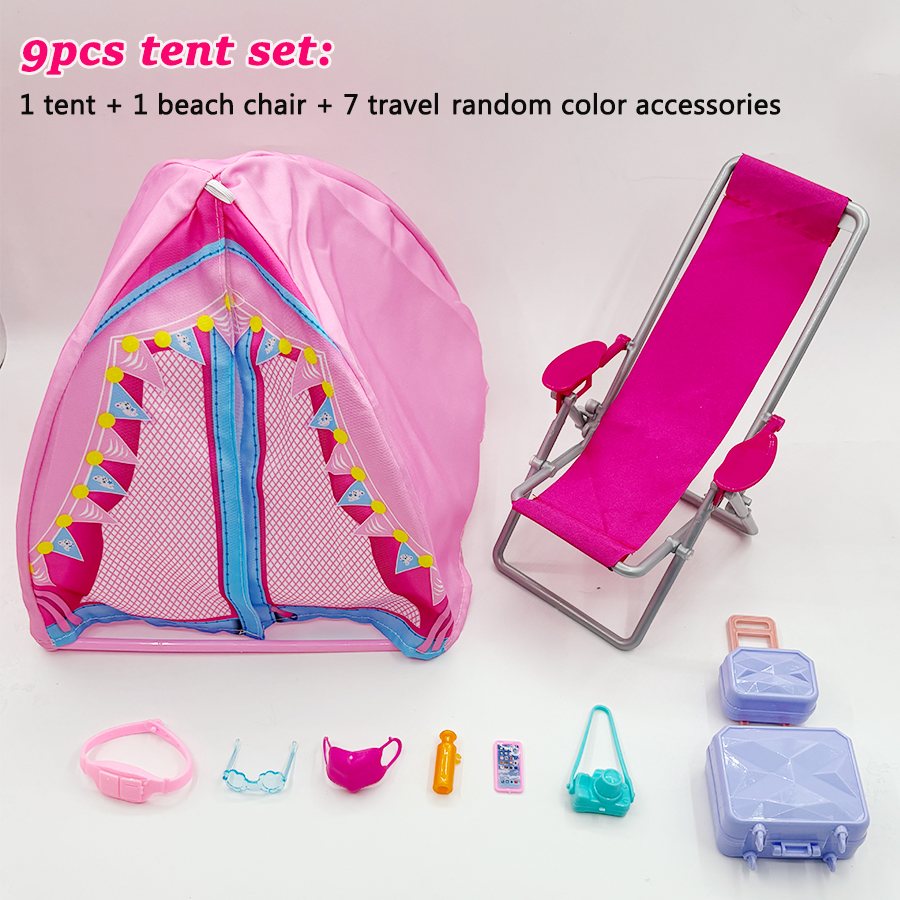 Kids Outdoor Table And Chair Set - 9Pcs Tent Beach Chair Travel Accessories