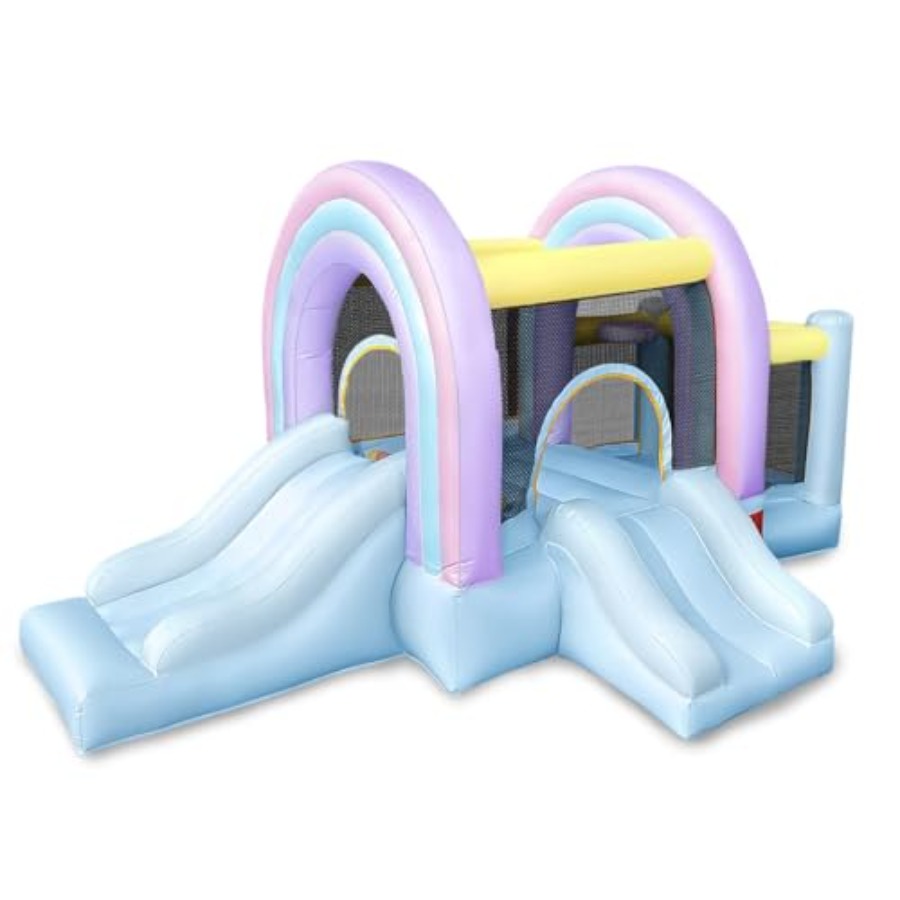 Kids Outdoor Playhouse B&Q - Bounce House for Kids,Marshmallow Bouncy Castle,Blue