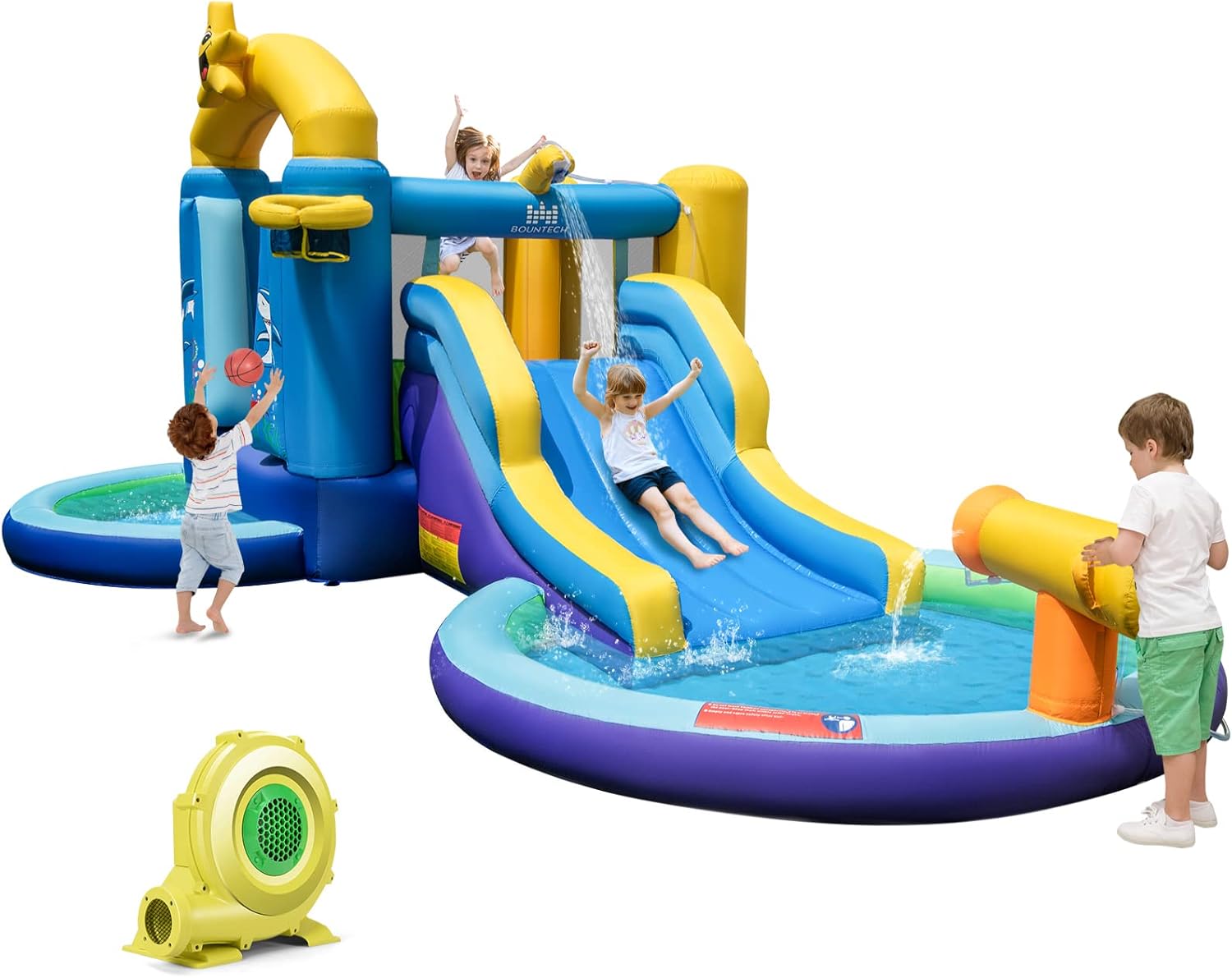 Kids Outdoor Bounce House - Inflatable Water Slide, 2 in 1