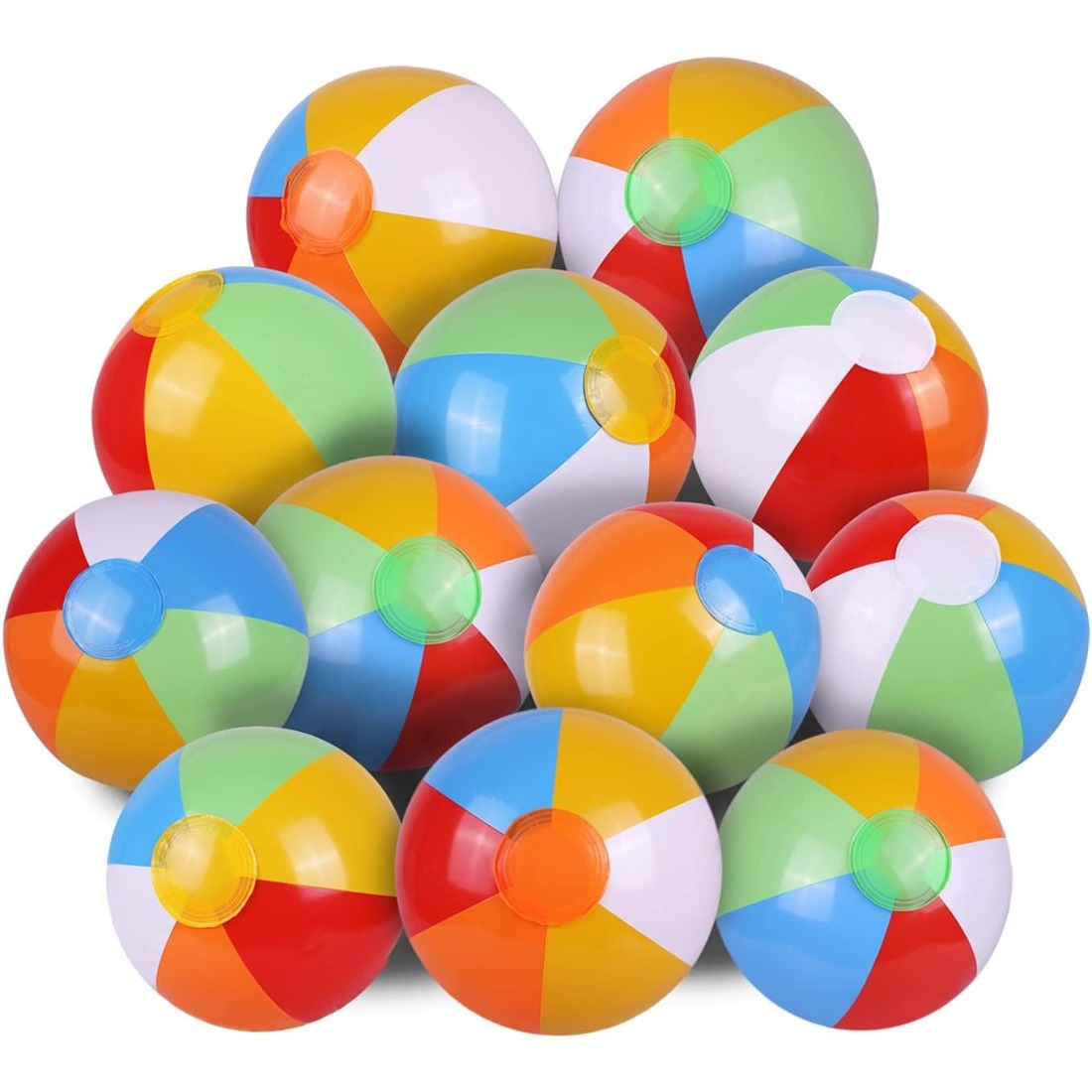 Kids Outdoor Pool - 5 Pack Bulk Rainbow Inflatable Beach