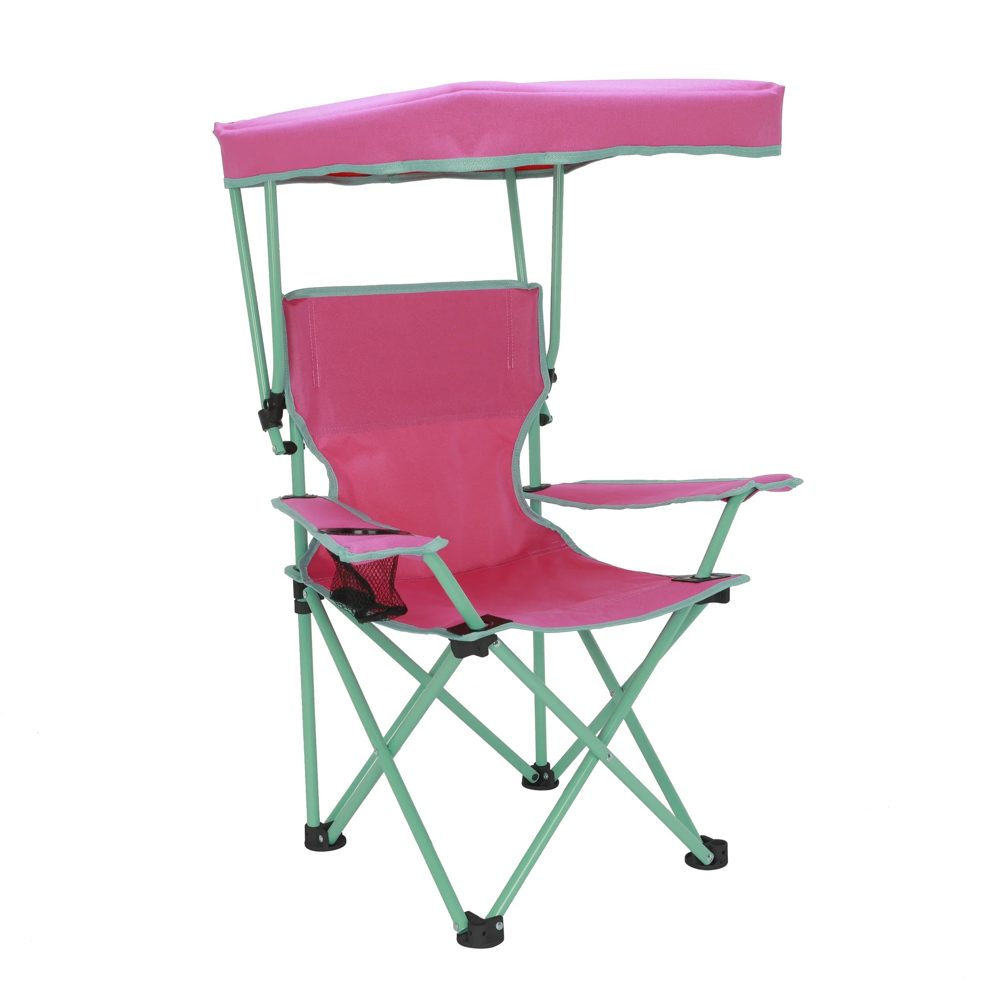 Kids Outdoor Egg Chair - Kids Canopy Chair Pink/Green with Safety