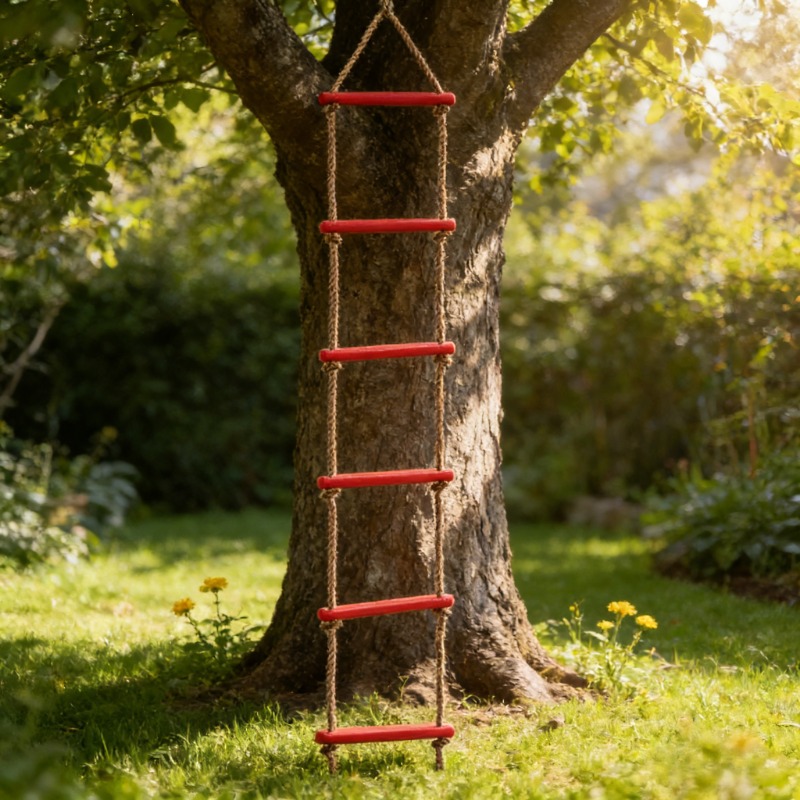 Kids Outdoor Ninja - Wooden Rope Ladder Kids Fitness Toy