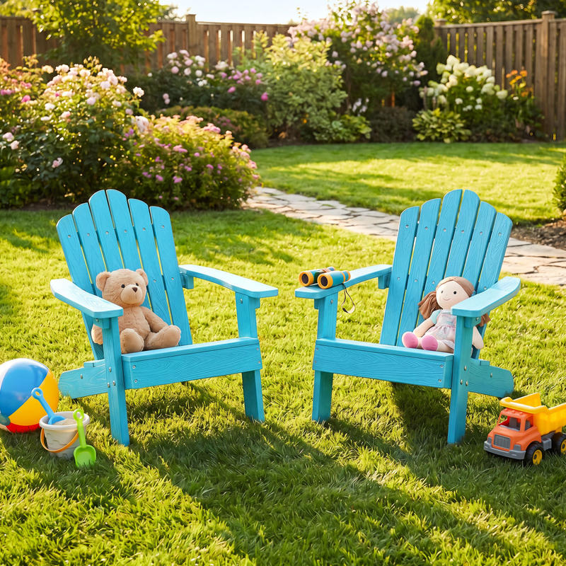 Kids Outdoor Adirondack Chair - Set of 2 Kids Adirondack Chairs