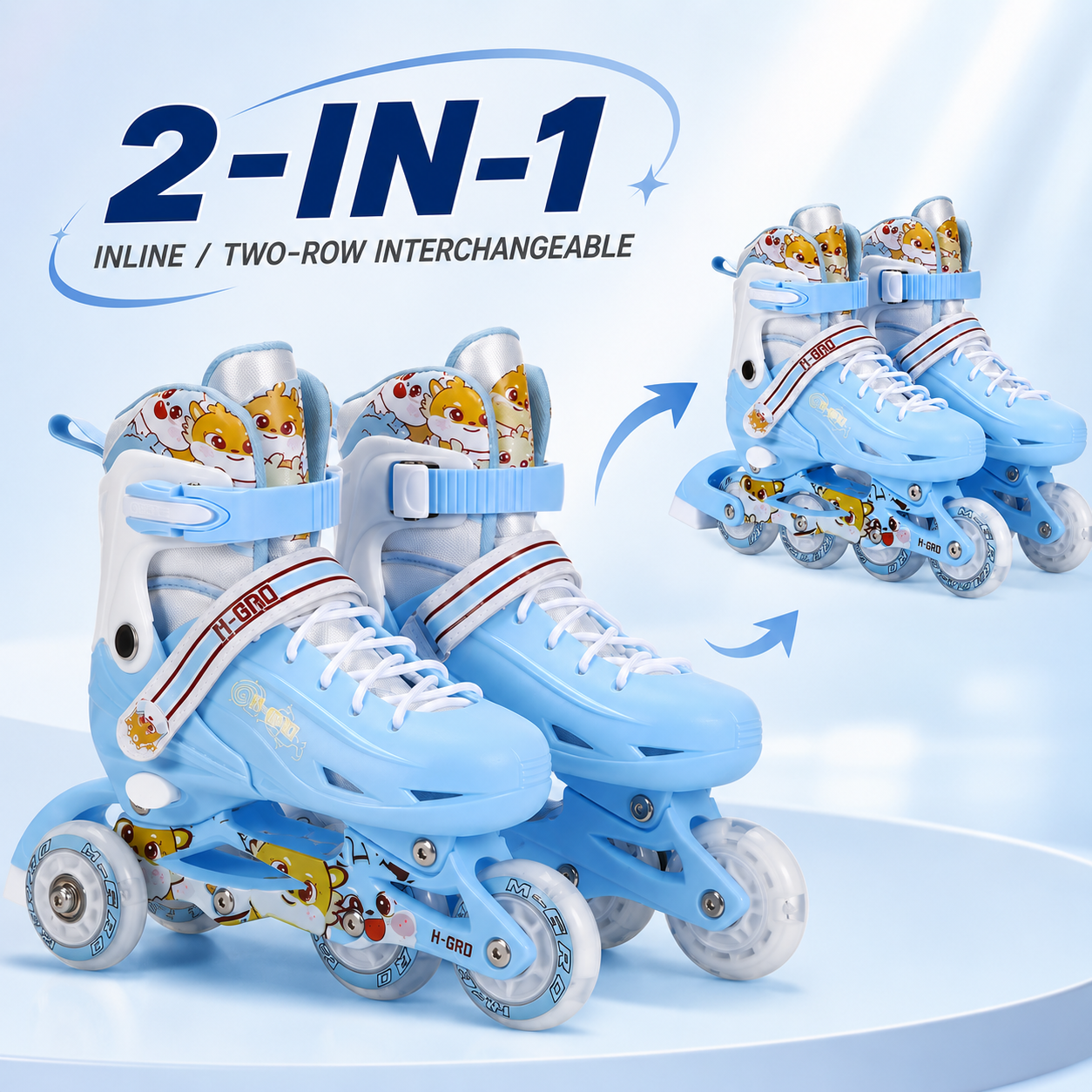 Kids Outdoor Quad - Kids Adjustable Quad Roller Skates Flash