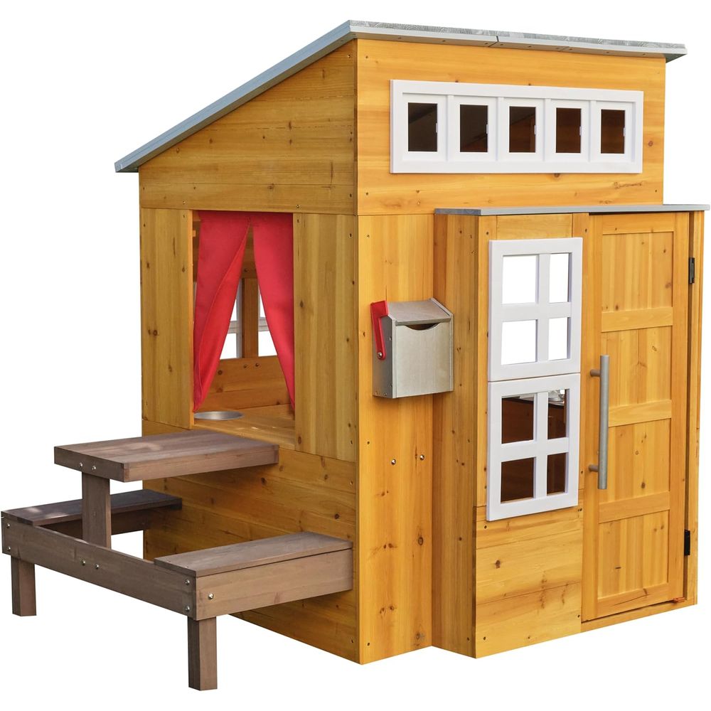 KidKraft Modern Wooden Playhou – Kids Outdoor Table Bewertung und Preis