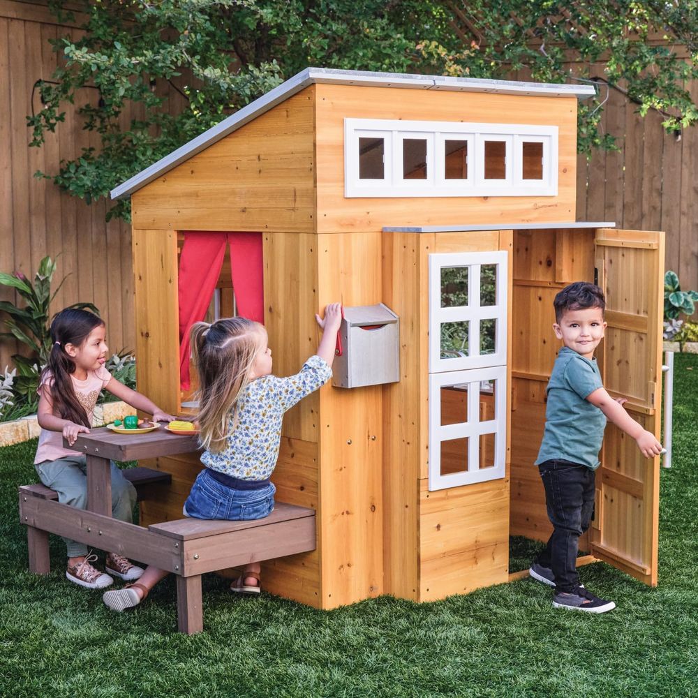 KidKraft Modern Wooden Playhou – Kids Outdoor Table Bewertung und Preis