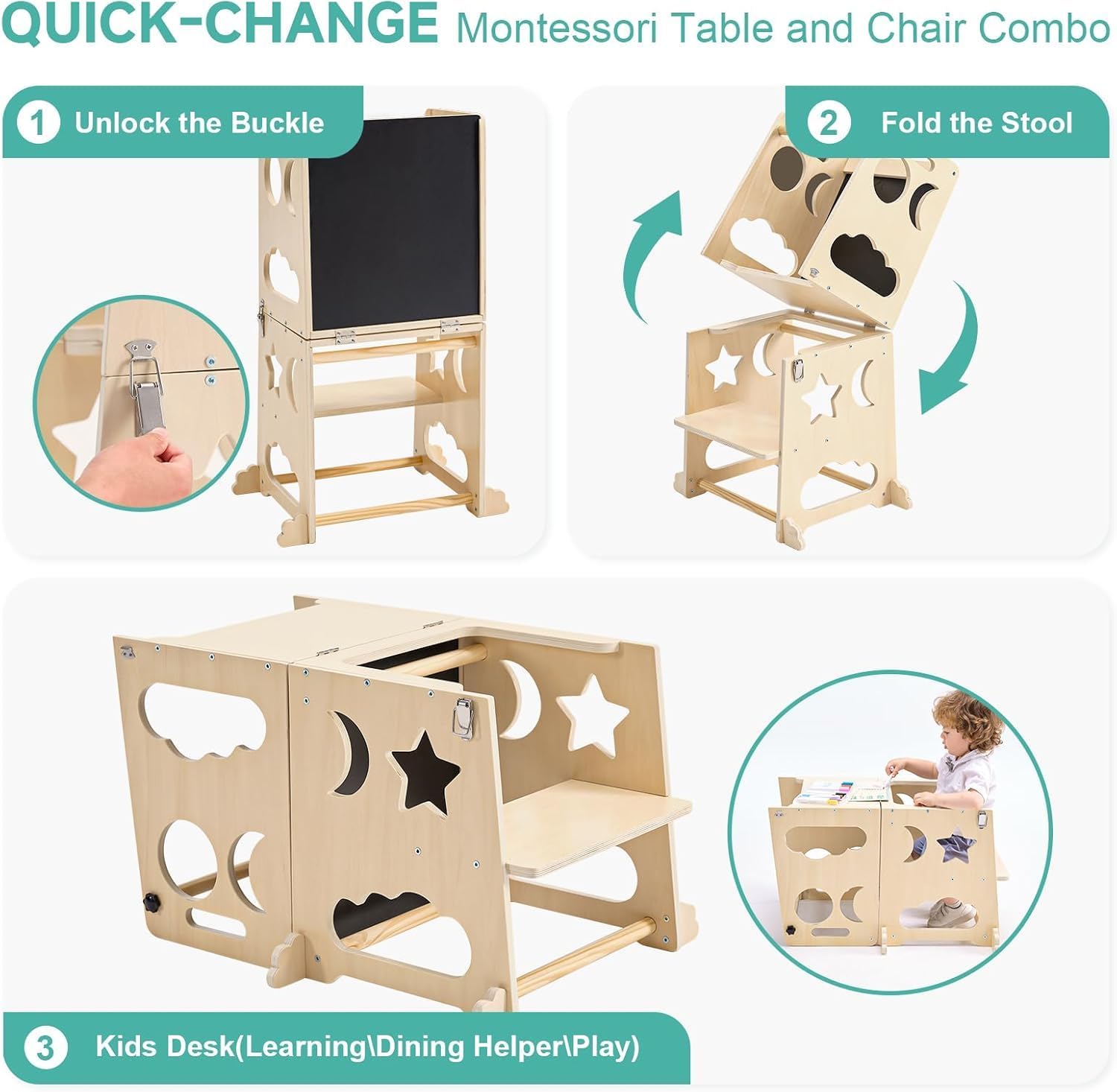 Foldable Toddler Kitchen Tower – Kids Outdoor Table And Chair Set Bewertung und Preis