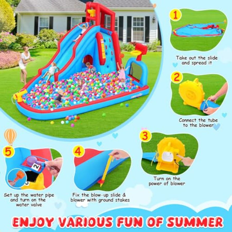 Backyard outdoor water slide i – Kids Outdoor Bounce House Bewertung und Preis