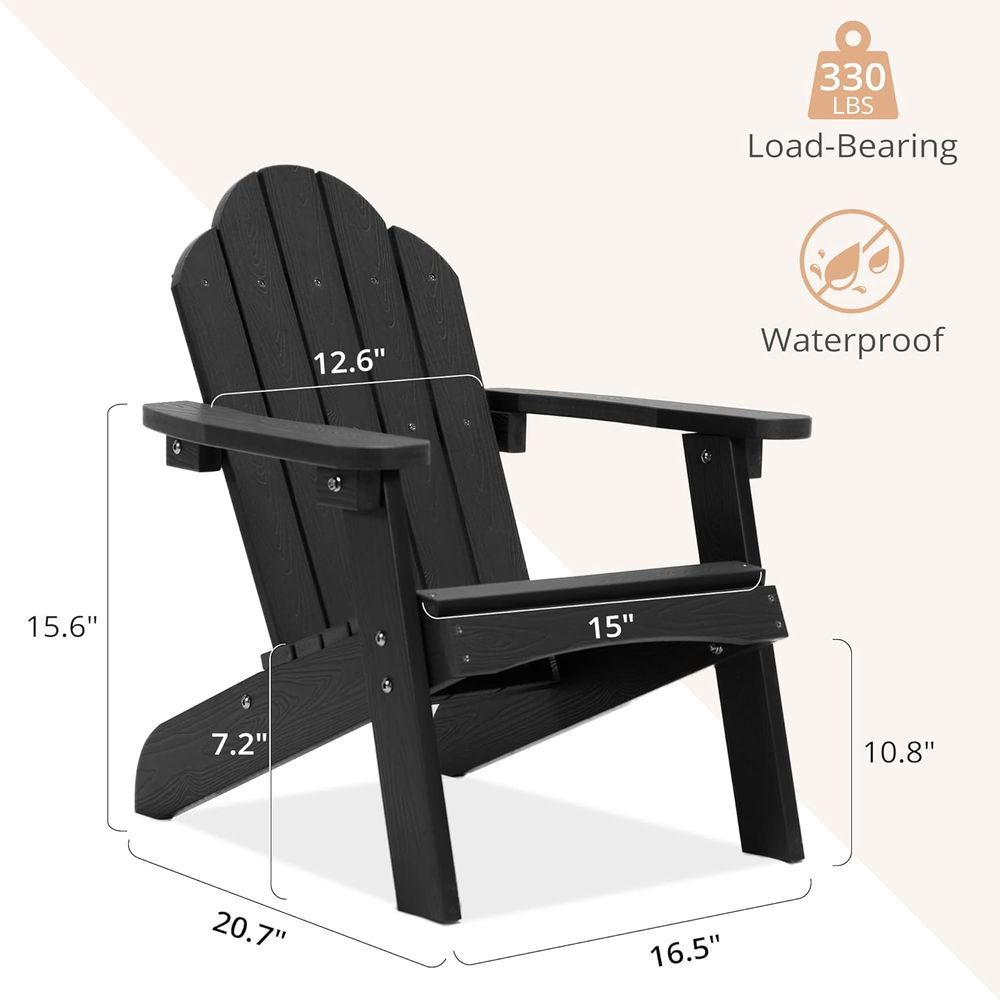 Set of 4 Black Resin Toddler A – Kids Outdoor Adirondack Chair Bewertung und Preis