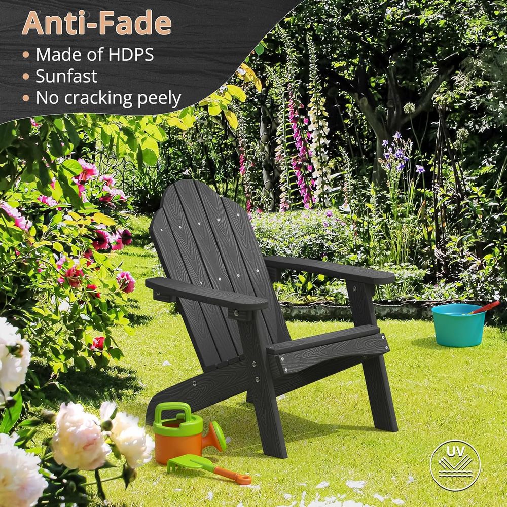 Set of 4 Black Resin Toddler A – Kids Outdoor Adirondack Chair Bewertung und Preis