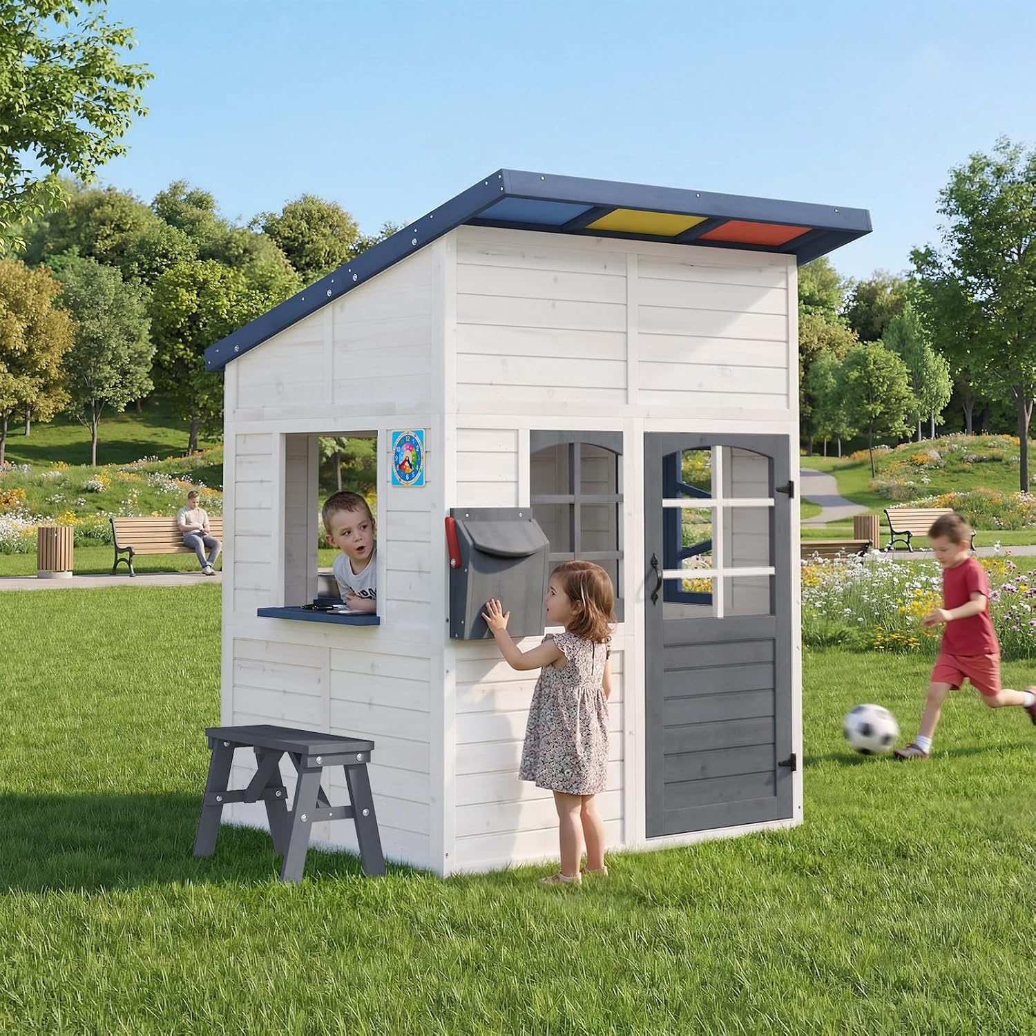 Wooden Kids Outdoor Playhouse  – Kids Outdoor Kitchen Bewertung und Preis