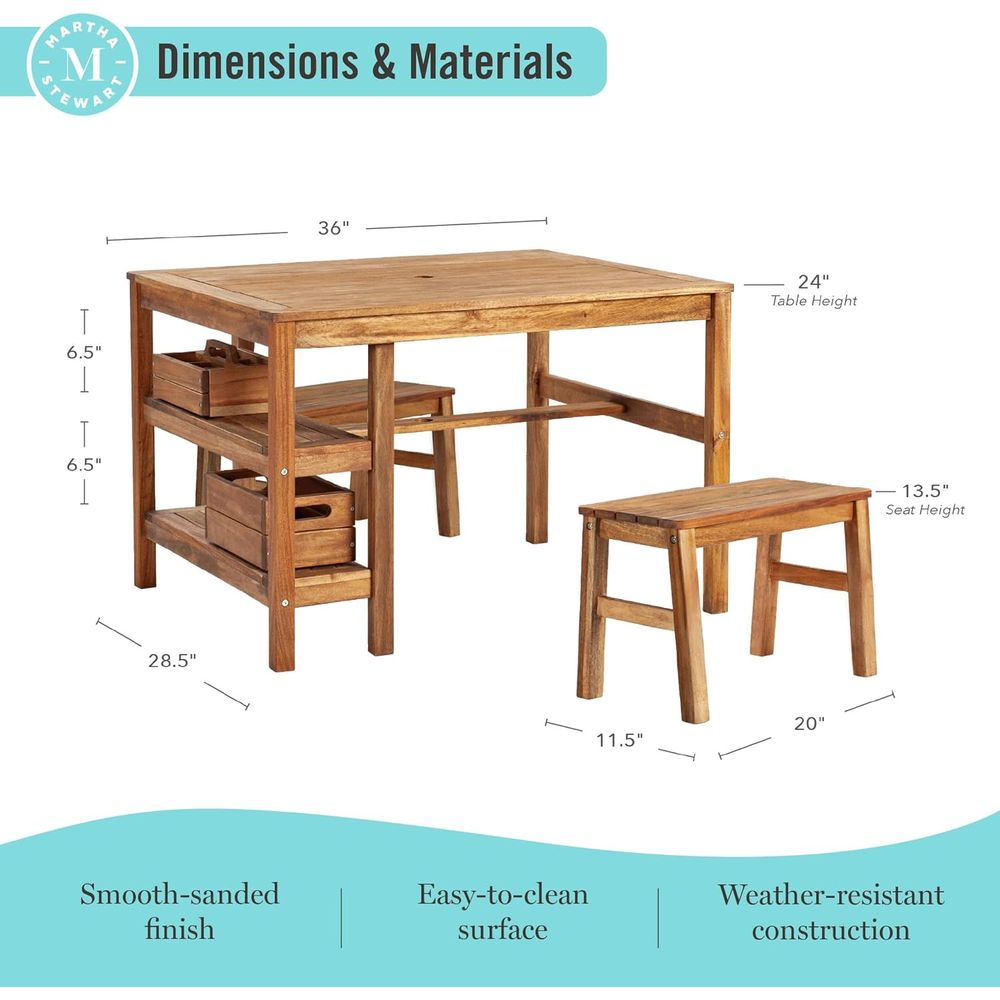 Kids Outdoor Crat Table and 2  – Kids Outdoor Table Bewertung und Preis