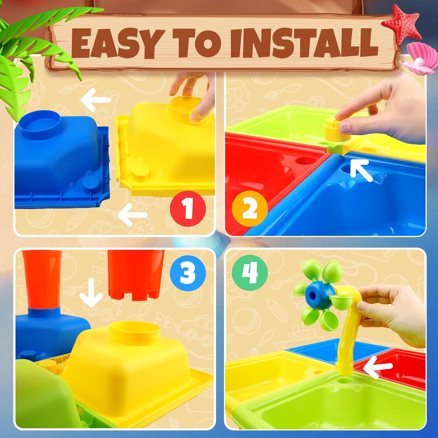 25 Pcs Summer Water Table for  – Kids Outdoor Pool Bewertung und Preis