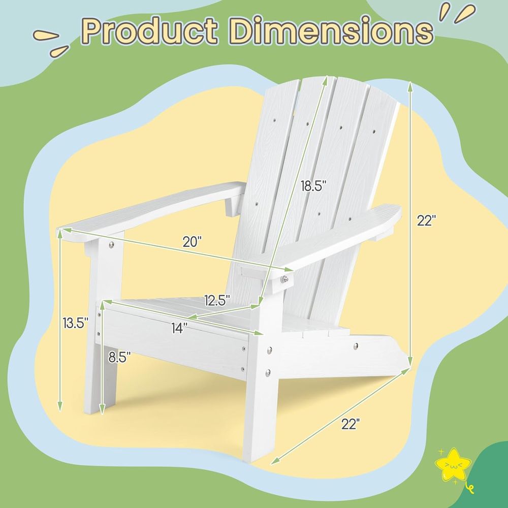 Kids Adirondack Chair, All-Wea – Kids Outdoor Adirondack Chair Bewertung und Preis