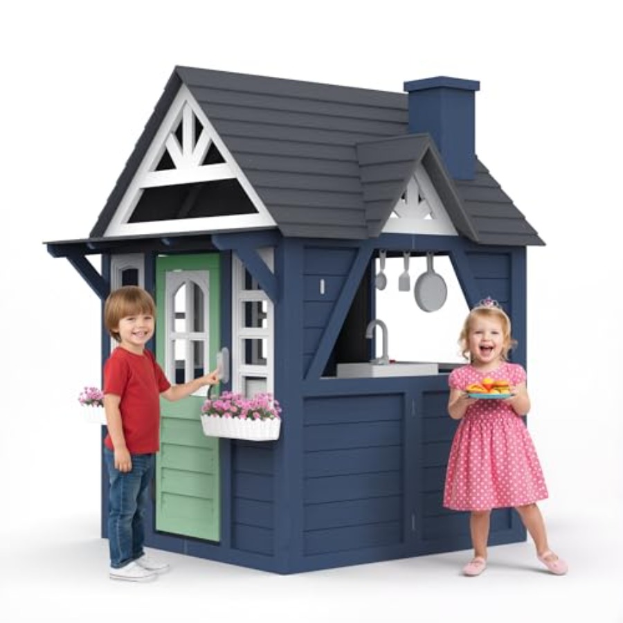 Outdoor kids playhouse: wooden – Kids Outdoor Kitchen Bewertung und Preis