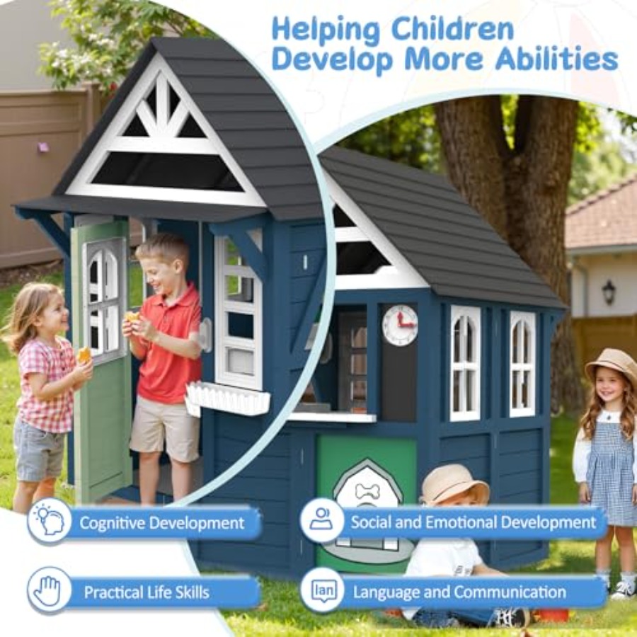 Outdoor kids playhouse: wooden – Kids Outdoor Kitchen Bewertung und Preis