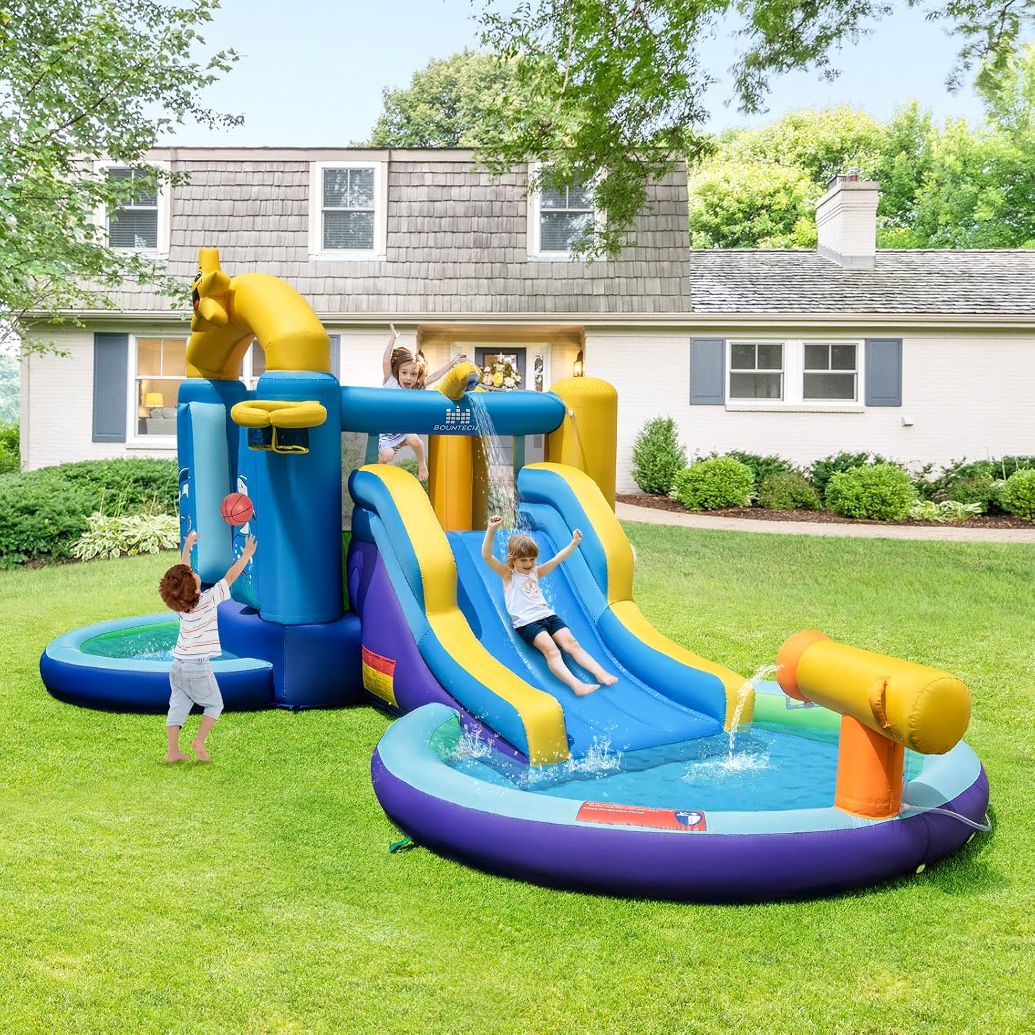Inflatable Water Slide, 2 in 1 – Kids Outdoor Bounce House Bewertung und Preis