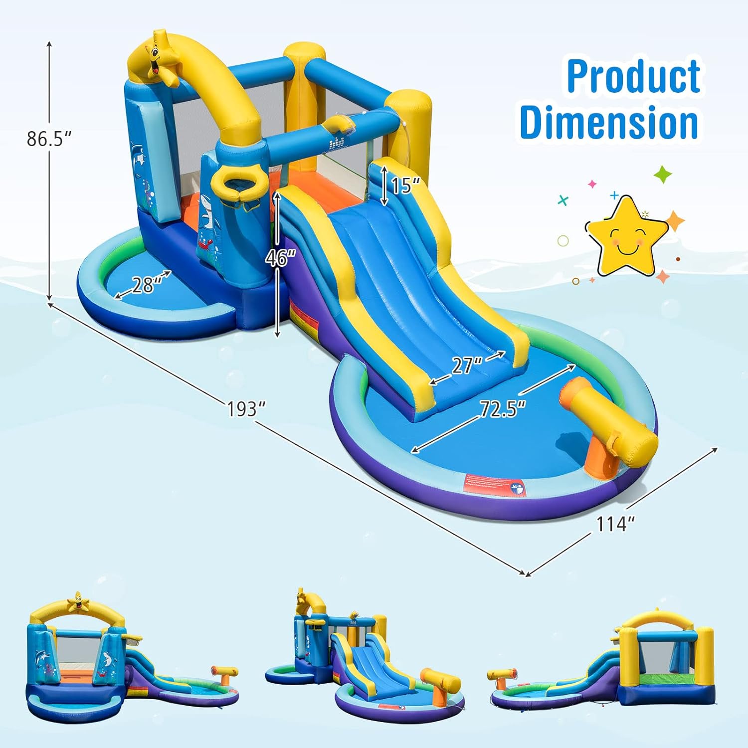 Inflatable Water Slide, 2 in 1 – Kids Outdoor Bounce House Bewertung und Preis