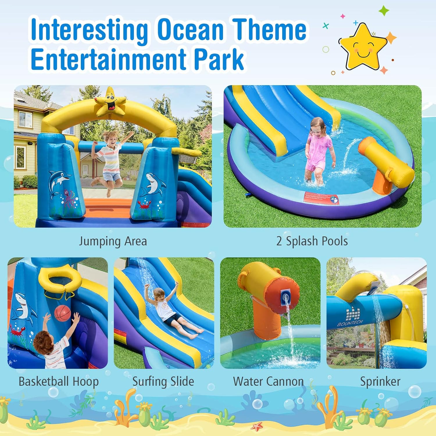 Inflatable Water Slide, 2 in 1 – Kids Outdoor Bounce House Bewertung und Preis