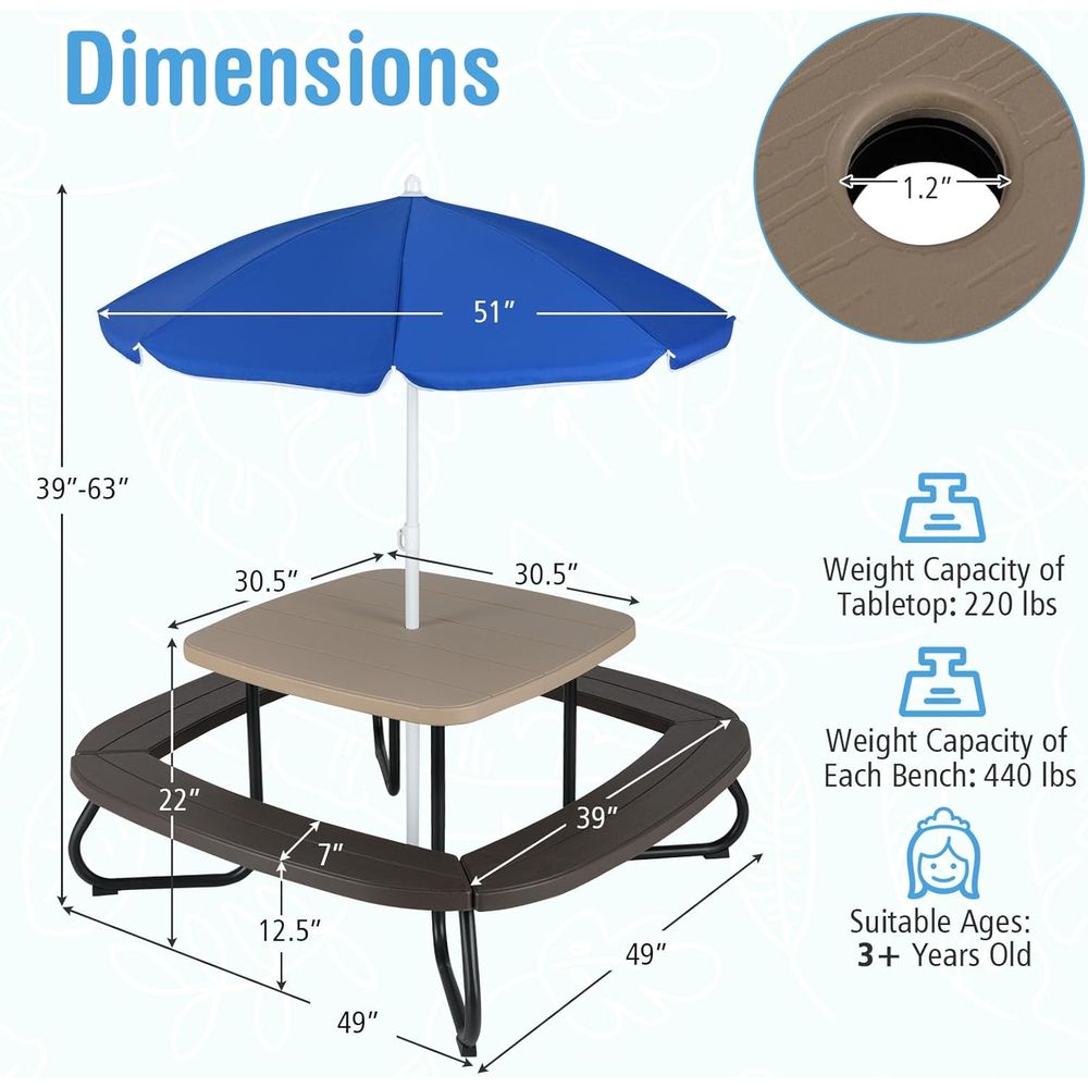 Kids Picnic Table, 8 Person To – Kids Outdoor Table And Chair Set Bewertung und Preis