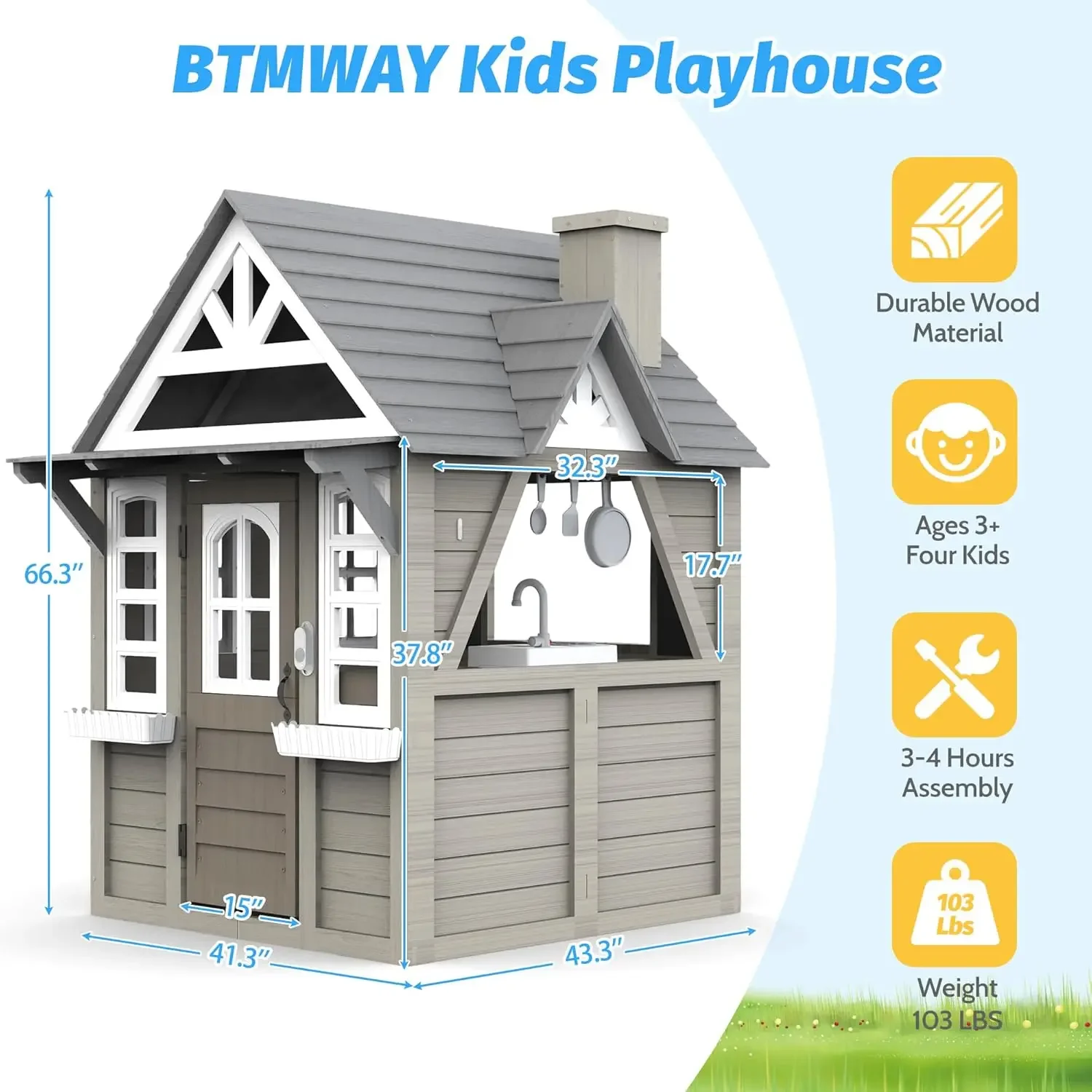 Kids Outdoor Playhouse,Cedar G – Kids Outdoor Kitchen Bewertung und Preis