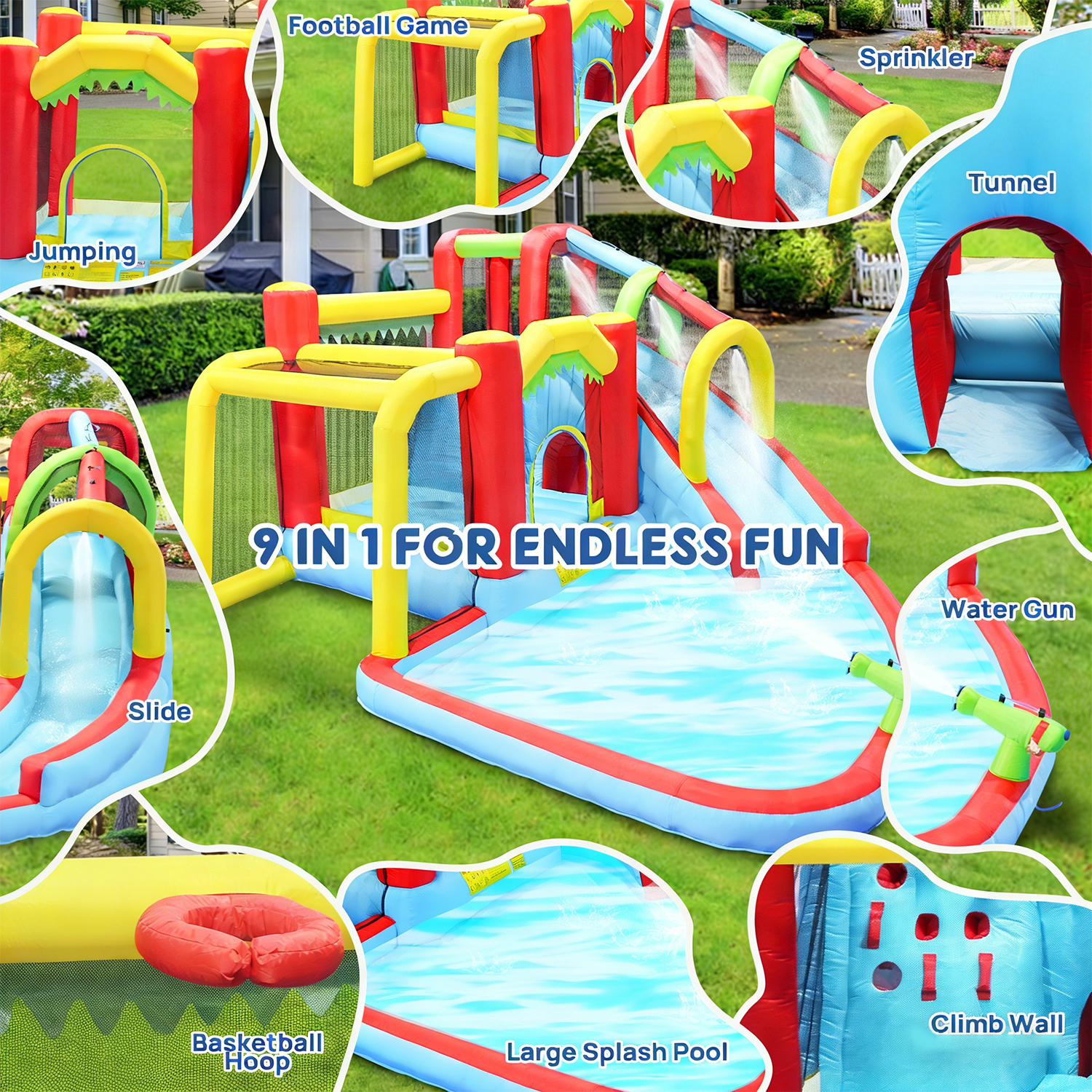 7in1 Inflatable Water Slide Pa – Kids Outdoor Bounce House Bewertung und Preis