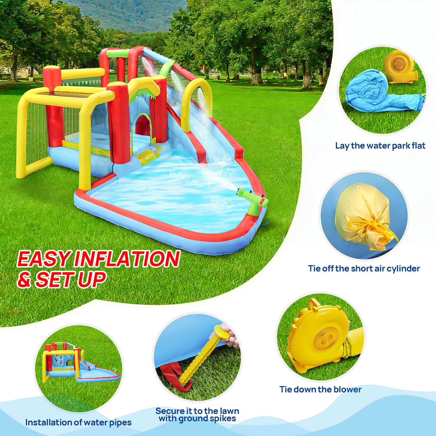 7in1 Inflatable Water Slide Pa – Kids Outdoor Bounce House Bewertung und Preis