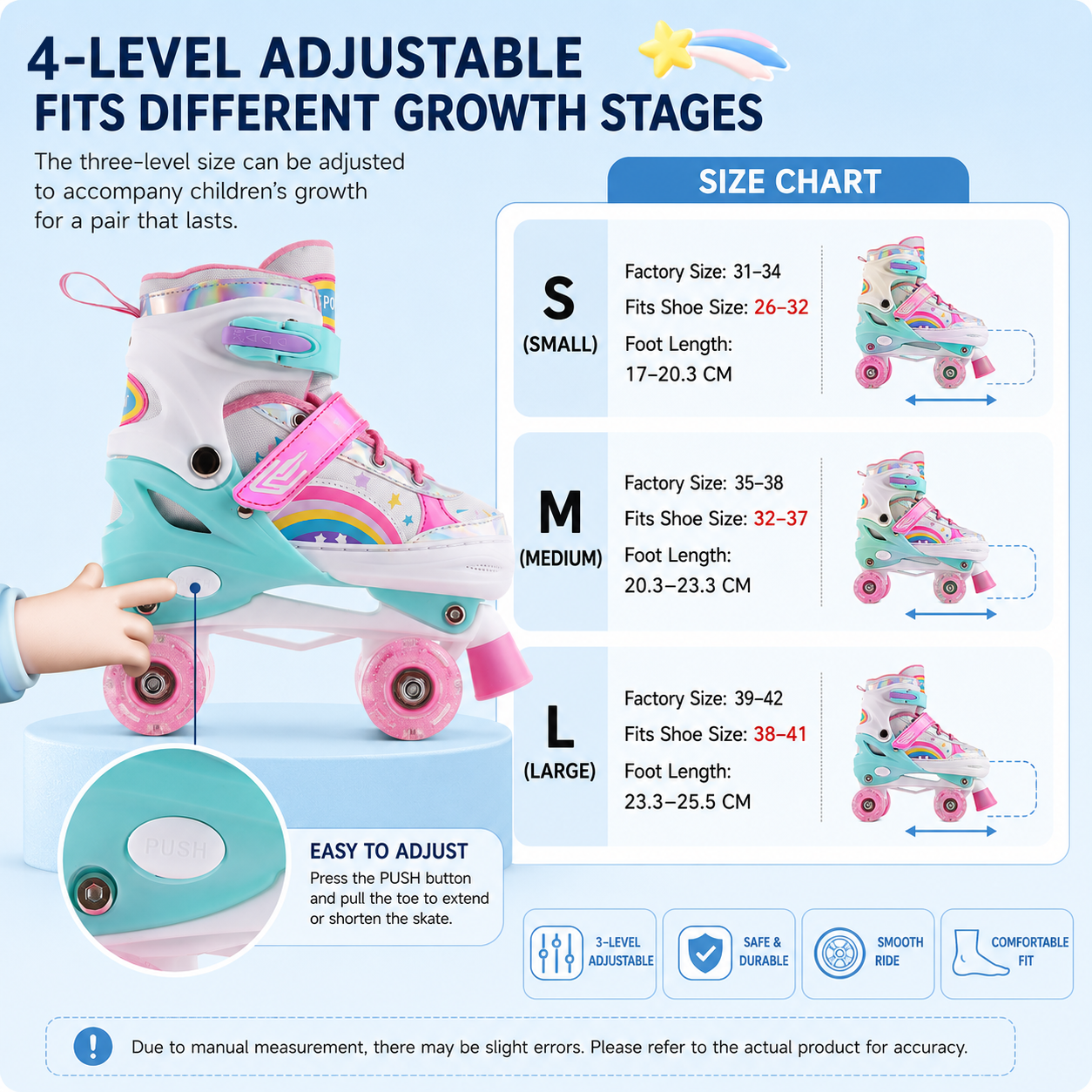 Kids Adjustable Roller Skates  – Kids Outdoor Quad Bewertung und Preis