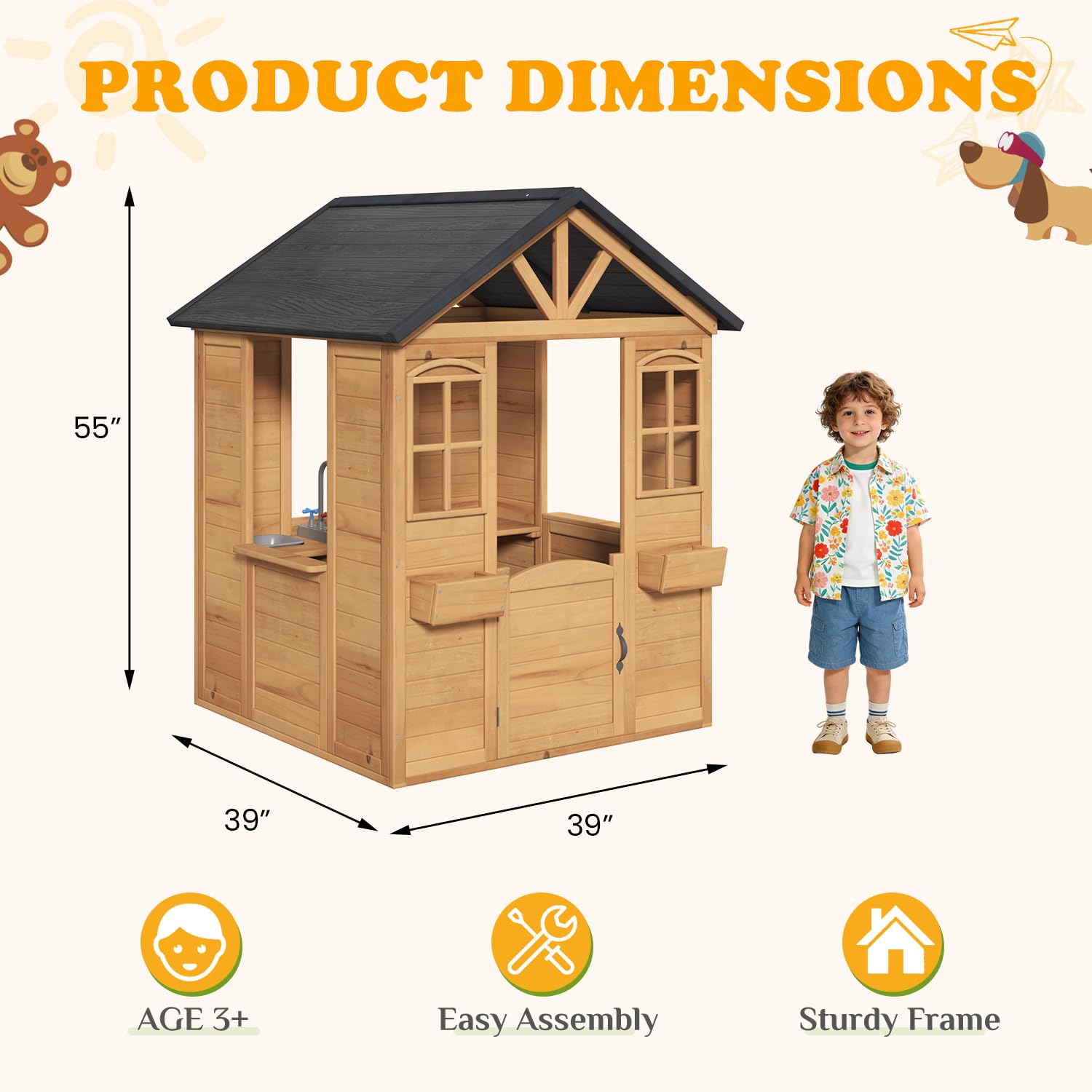 Wooden Kids Playhouse Outdoor  – Kids Outdoor Kitchen Bewertung und Preis
