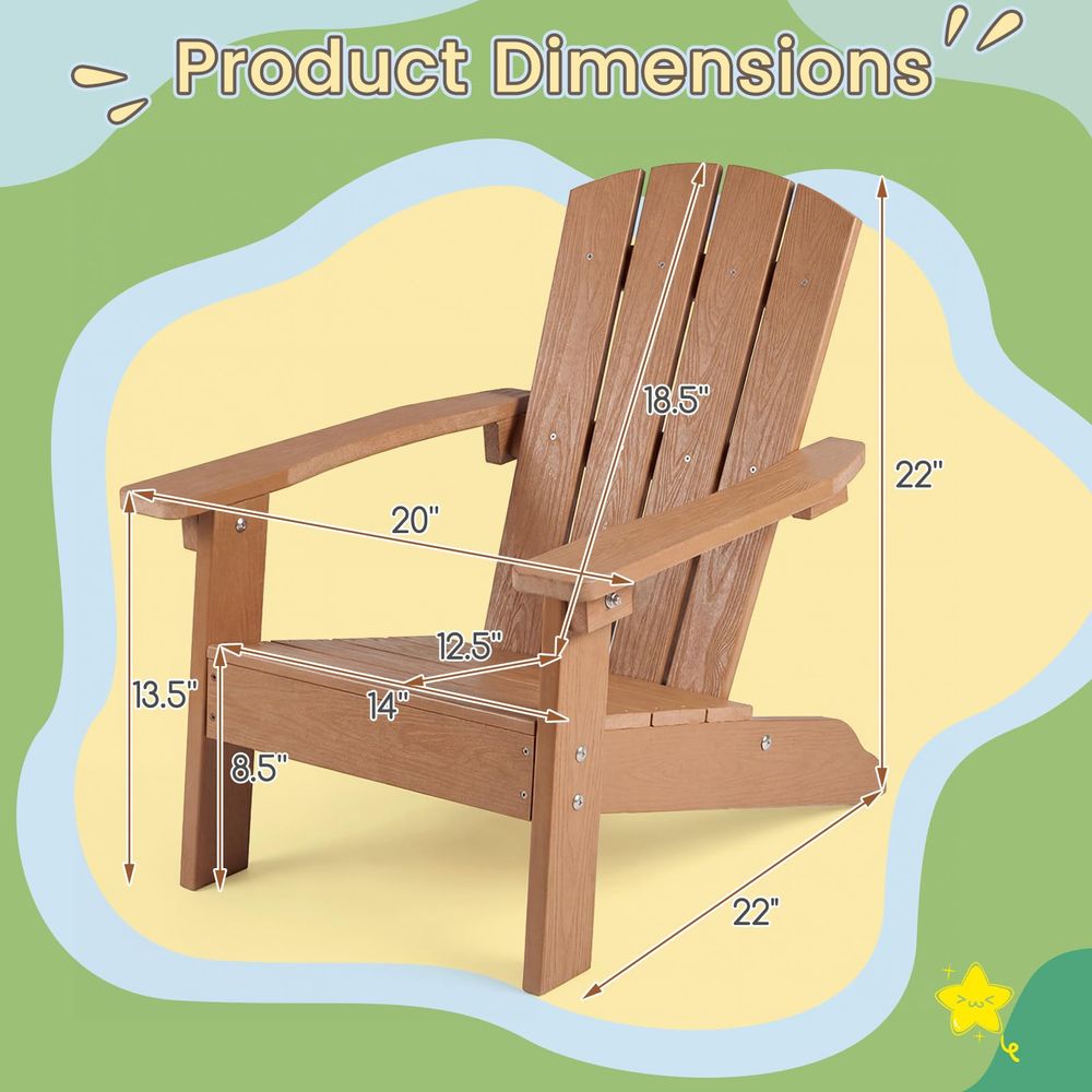 Kids Adirondack Chair, AllWeat – Kids Outdoor Adirondack Chair Bewertung und Preis