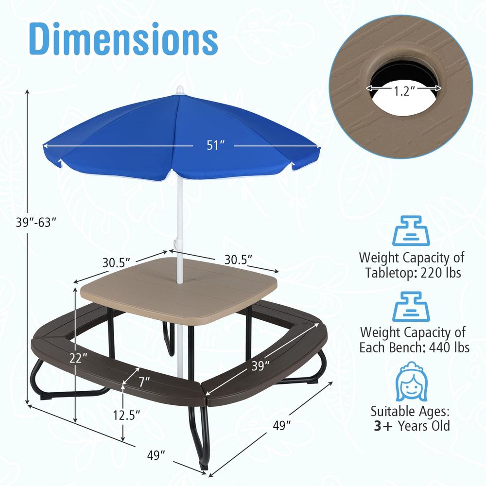 Kids Picnic Table, 8 Person To – Kids Outdoor Table And Chair Set Bewertung und Preis