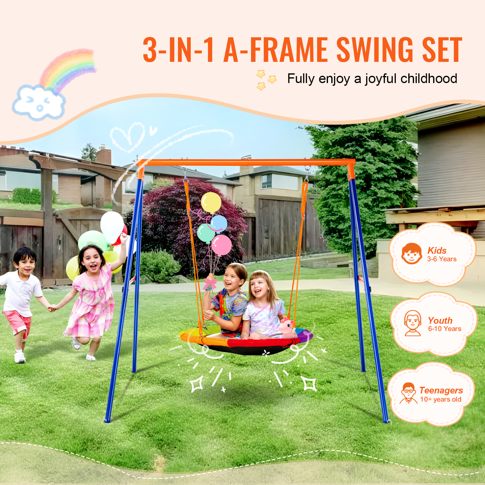 SucceBuy Swing Sets for Backya – Kids Outdoor Swing Set Bewertung und Preis