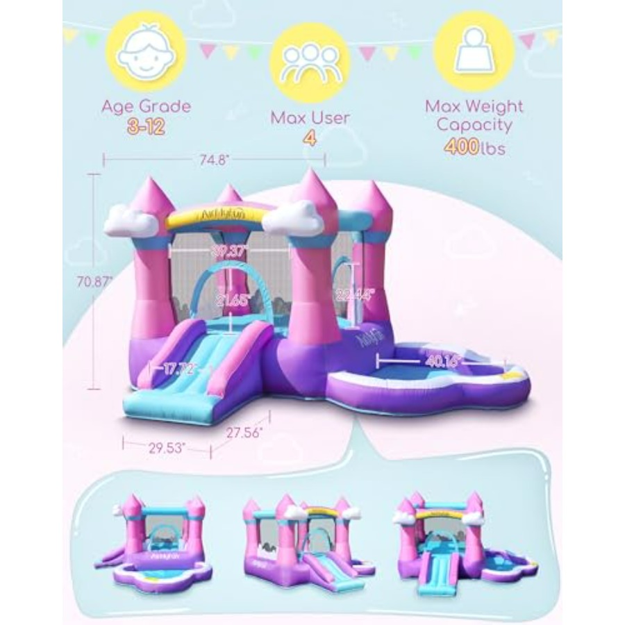 Pink inflatable bounce house f – Kids Outdoor Bounce House Bewertung und Preis