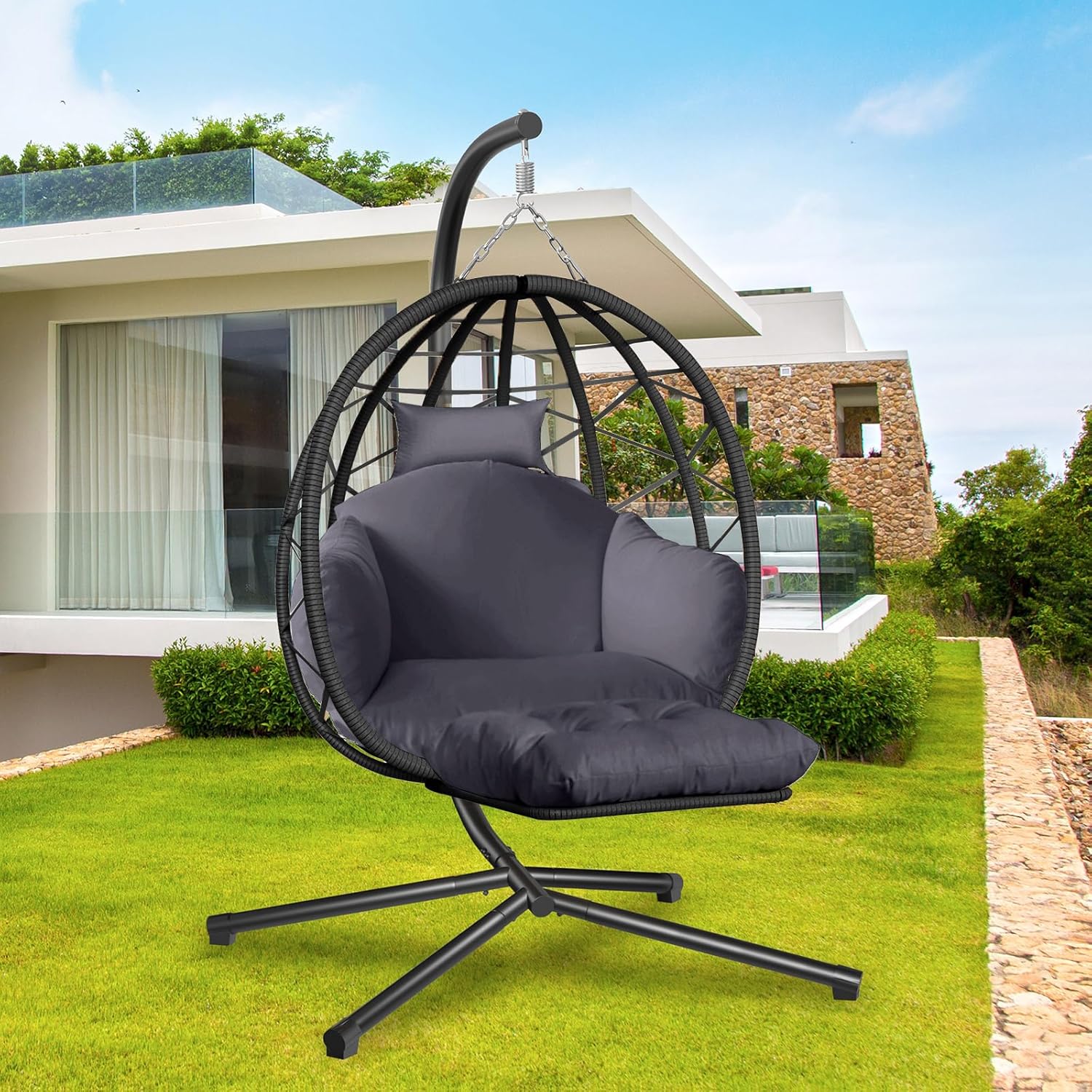 Hanging Egg Chair with Stand a – Kids Outdoor Egg Chair Bewertung und Preis