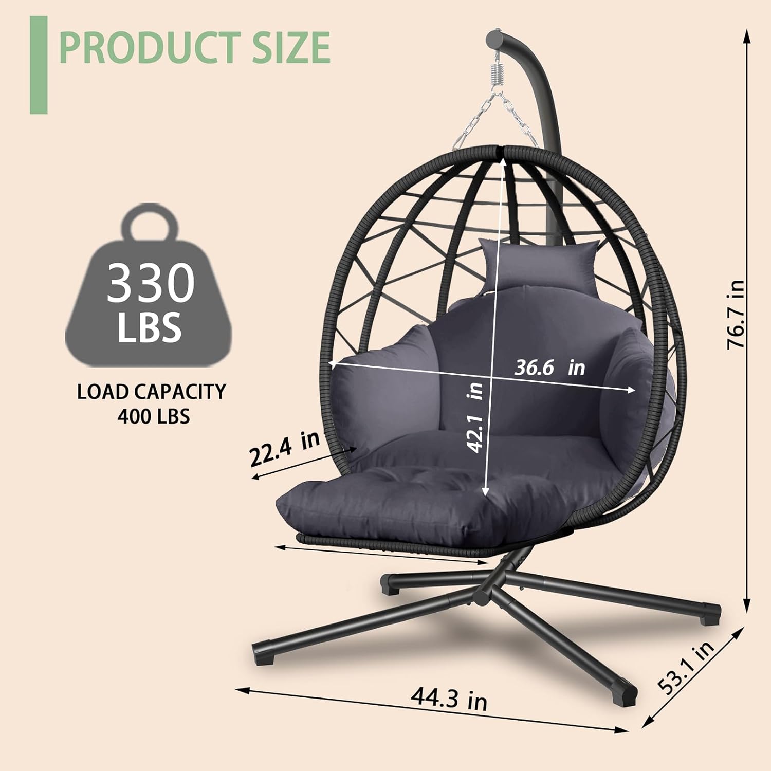Hanging Egg Chair with Stand a – Kids Outdoor Egg Chair Bewertung und Preis
