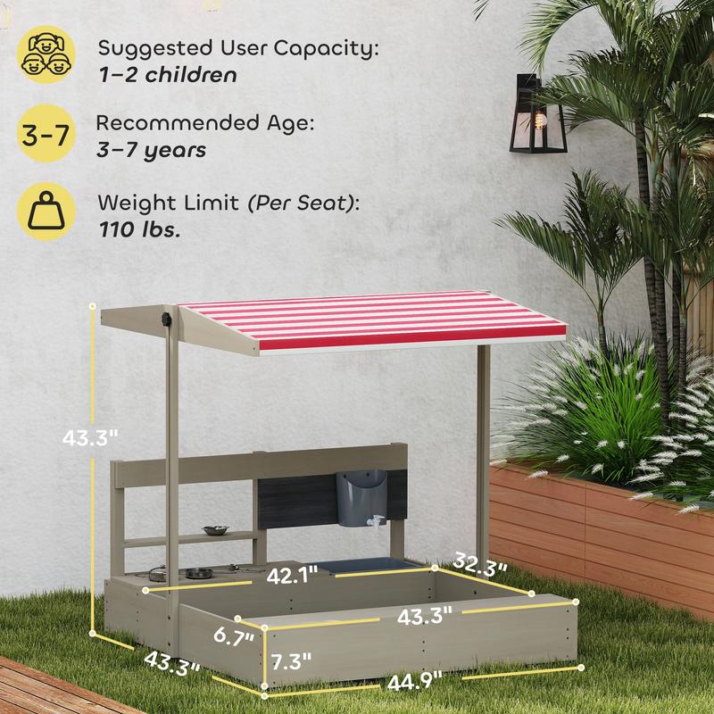 Outsunny Kids Sandbox with Hei – Kids Outdoor Kitchen Bewertung und Preis