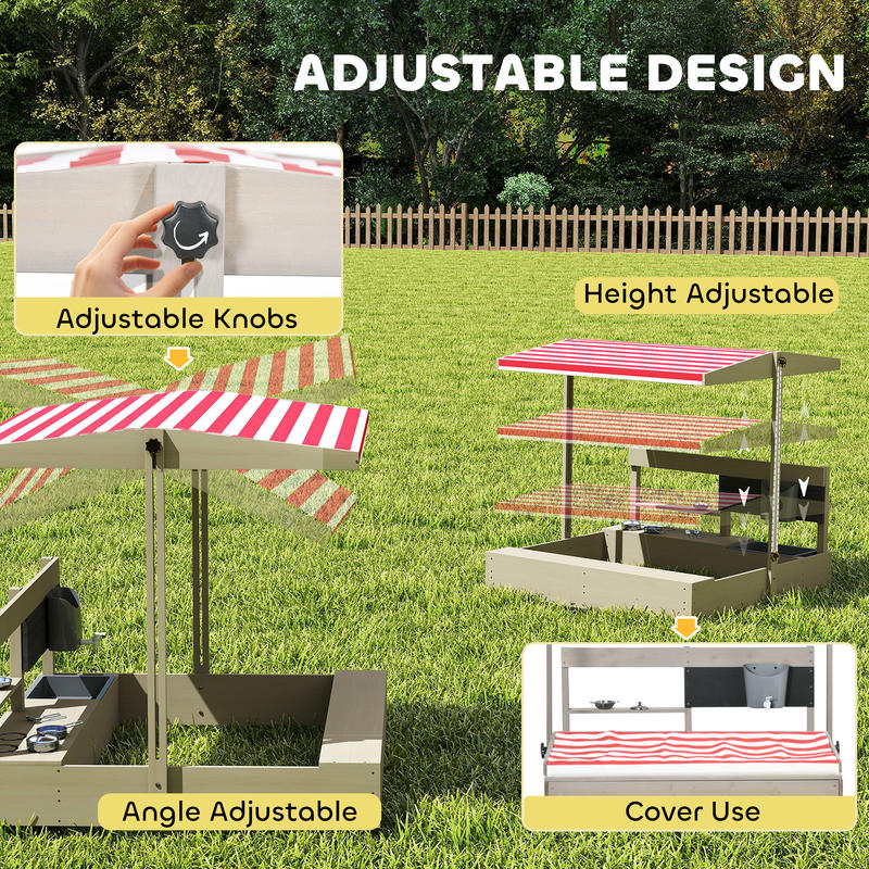 Outsunny Kids Sandbox with Hei – Kids Outdoor Kitchen Bewertung und Preis