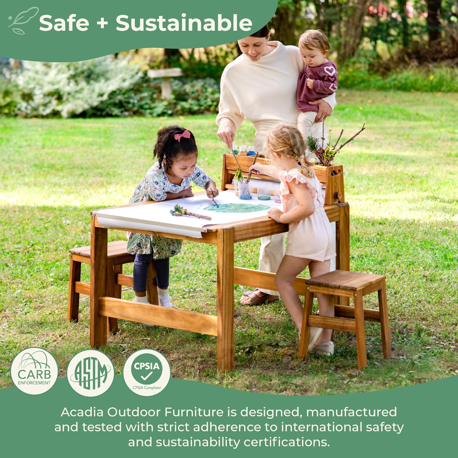 Acadia Outdoor Art Table and S – Kids Outdoor Table And Chair Set Bewertung und Preis