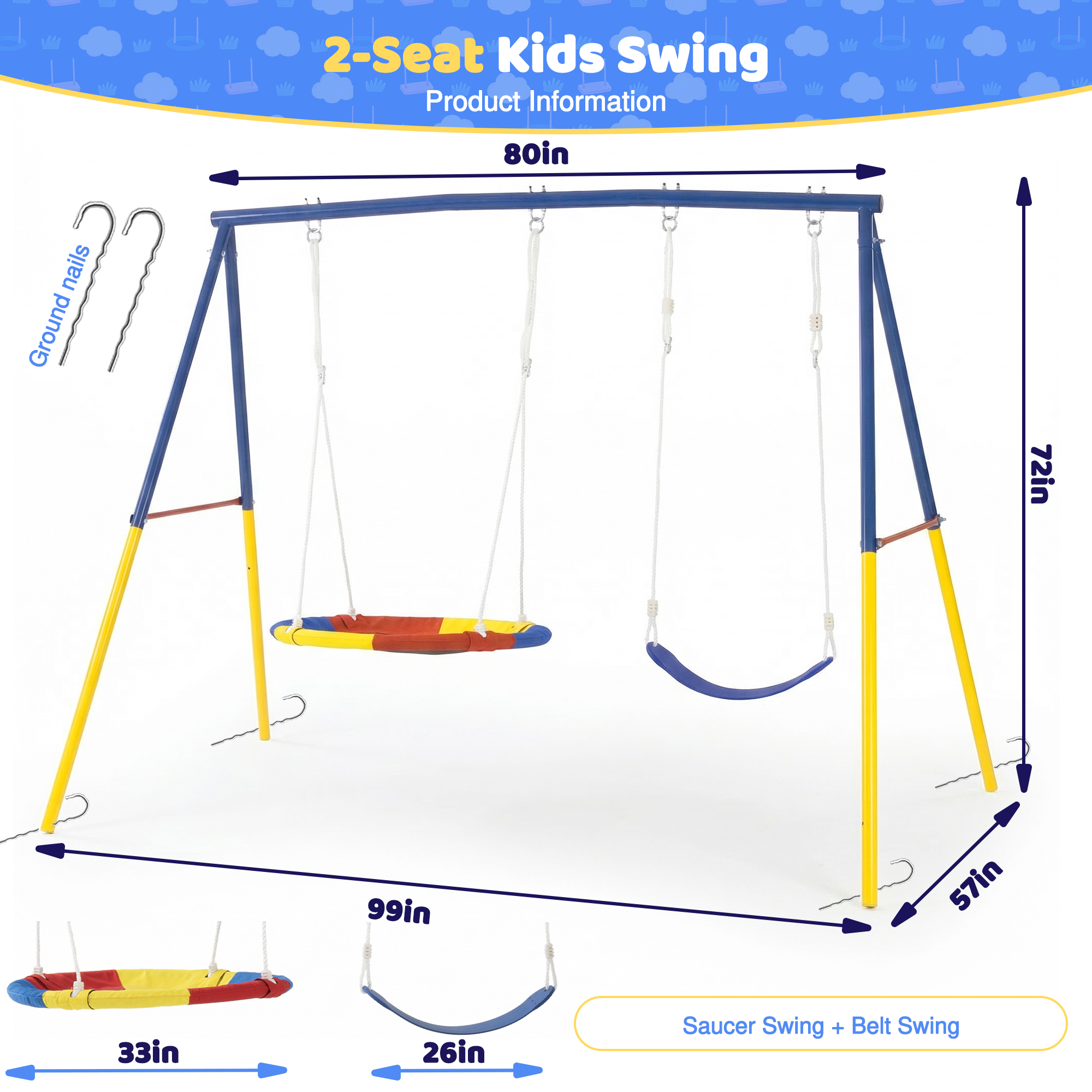 Outdoor Swing Set with Backyar – Kids Outdoor Swing Set Bewertung und Preis