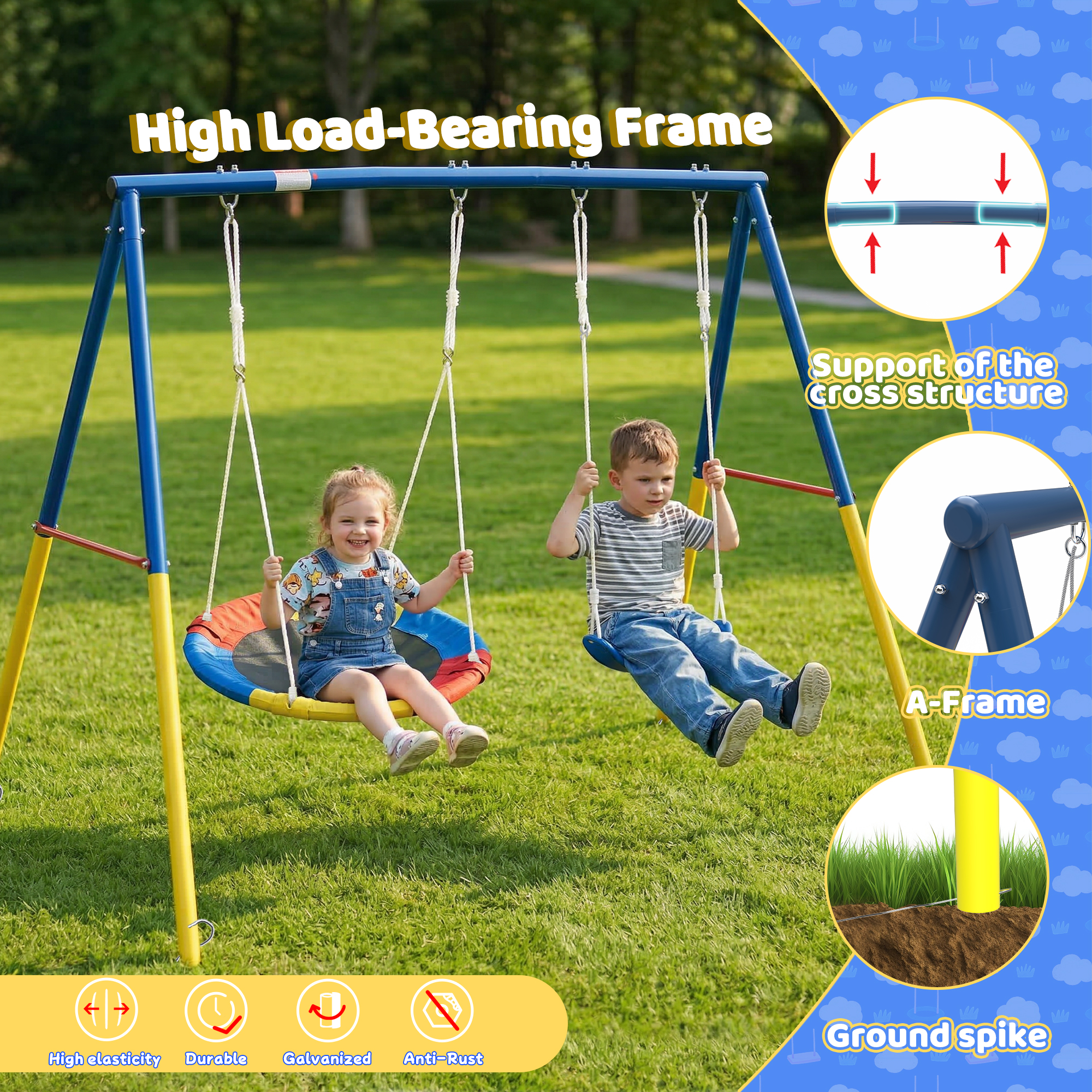 Outdoor Swing Set with Backyar – Kids Outdoor Swing Set Bewertung und Preis