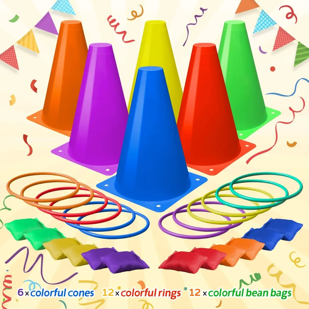 3 in 1 Soft Plastic Cones Bean – Kids Outdoor Bean Bag Bewertung und Preis