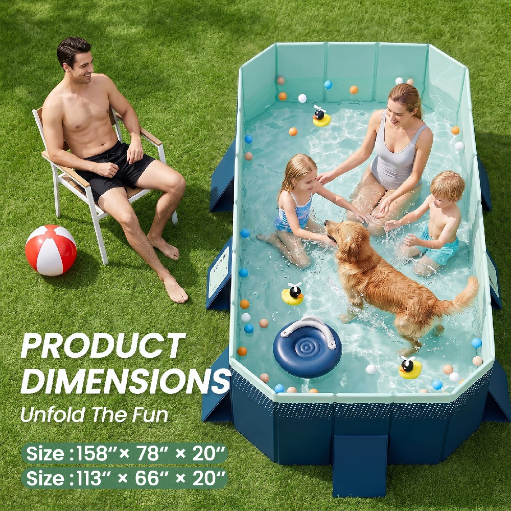 4m/3m Foldable Large Rectangul – Kids Outdoor Pool Bewertung und Preis