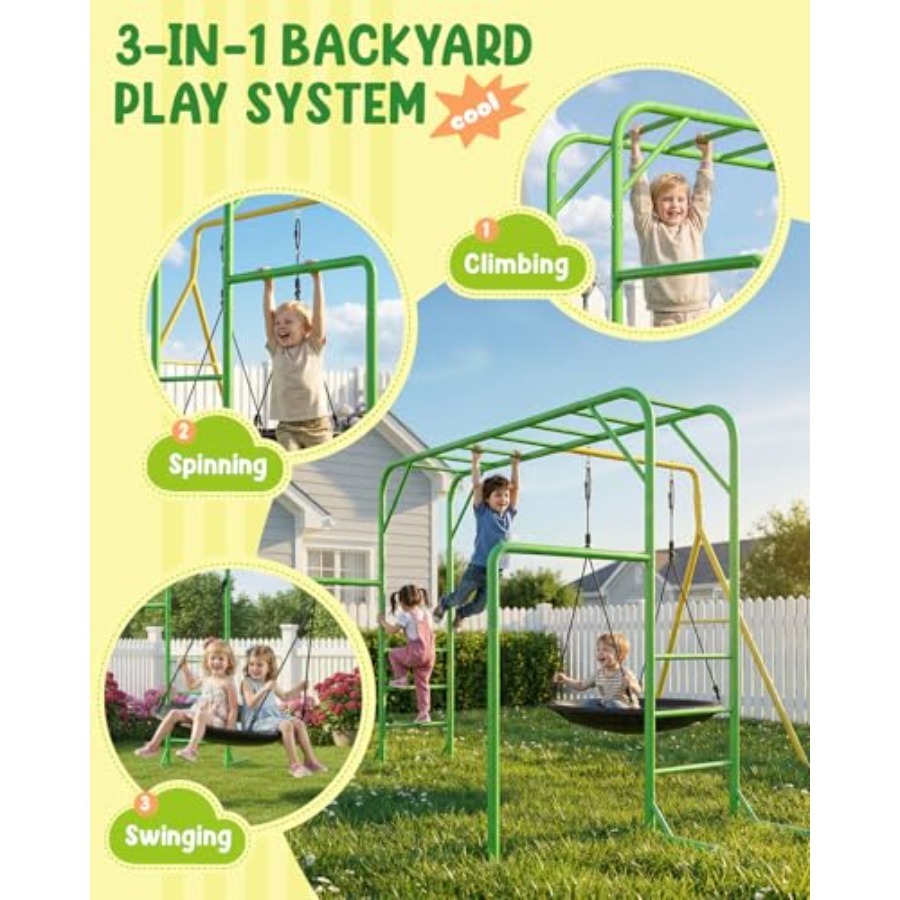 Monkey Bars Set for Backyard w – Kids Outdoor Swing Set Bewertung und Preis